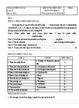 Đề kiểm tra học kì I môn Tin học Lớp 6 - Năm học 2016-2017 - Trường THCS Lê Lợi (Có đáp án)